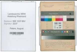Entnazifizierung August Peters , geb. 30.11.1895 (Spediteur)