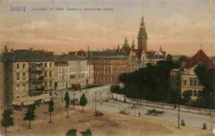 Leipzig: Schulplatz mit Altem Theater u. reformierter Kirche