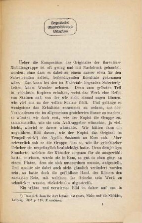 Die florentiner Niobegruppe : ein Beitrag zur Geschichte der antiken Gruppe
