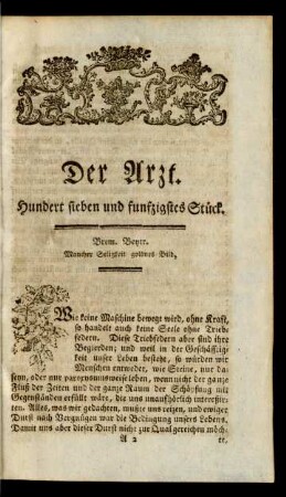 Hundert sieben und funfzigstes Stück