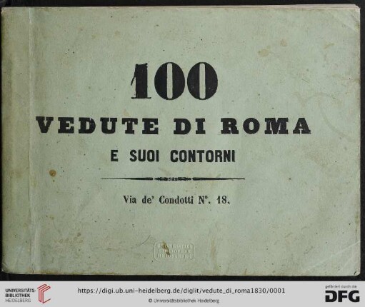 Num. Cento Vedute Di Roma E Sue Vicinanze