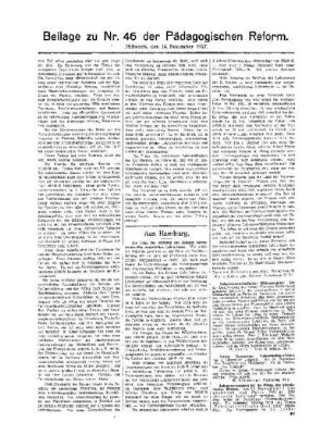 [Unser Curiohaus] : [Fortsetzung aus dem Hauptblatt] ; Beilage zu Nr. 46 der Pädagogischen Reform