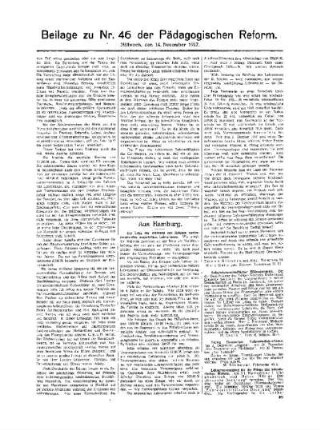 [Unser Curiohaus] : [Fortsetzung aus dem Hauptblatt] ; Beilage zu Nr. 46 der Pädagogischen Reform