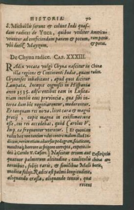 De Chyna radice. Cap. XXXIII.