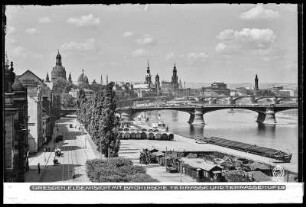 Dresden, Elbansicht mit Brühlscher Terrasse und Terrassenufer
