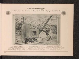 1 cbm Universalbagger, im Kalksteinbruch einer Hannoverschen Zementfabrik, 0,5 cbm Kippwagen direkt beladend.