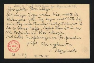 Postkarte an Jean Paul Ertel : 18.01.1909