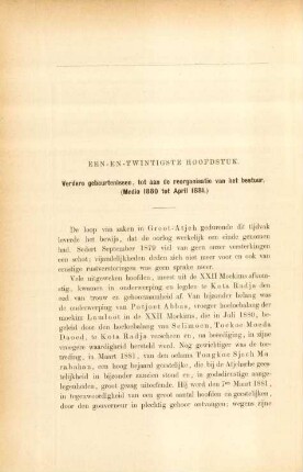 Een-en-twintigste hoofdstuk. Verdere gebeurtenissen, tot aan de reorganisatie van het bestuur. (Medio 1880 tot April 1881)