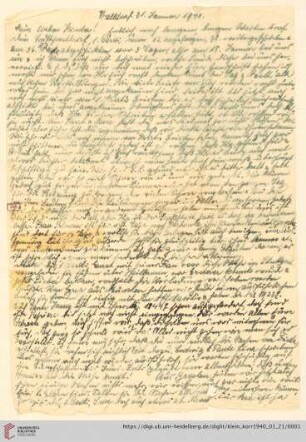 Korrespondenz von Alice und Ludwig Klein: Brief von Alice Klein an Irmgard Ehrlich und Günter Ehrlich