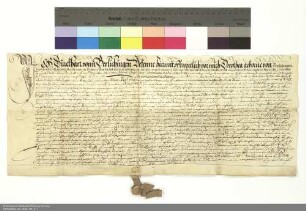 Revers Burkhards von Berlichingen bezüglich der Belehnung mit zwei Vorwerken in Milz und weiteren im Einzelnen aufgeführten Lehen durch Heinrich [von Bobenhausen], kaiserlicher Kommissar des Klosters Fulda