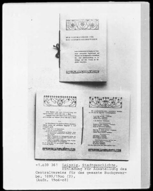 Einladung zur Ausstellung des Centralvereins für das gesamte Buchgewerbe