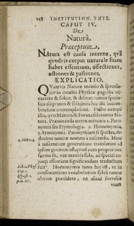 Caput IV. De Natura.