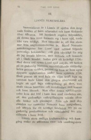 III. Linnés Nemesislära.