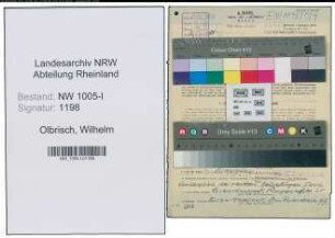 Entnazifizierung Wilhelm Olbrisch , geb. 21.08.1907 (Polier)