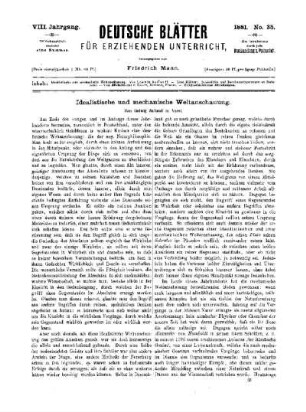 Idealistische und mechanische Weltanschauung