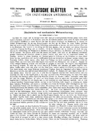 Idealistische und mechanische Weltanschauung