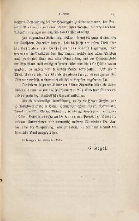 Die Chroniken der niederrheinischen Städte, 1. Cöln