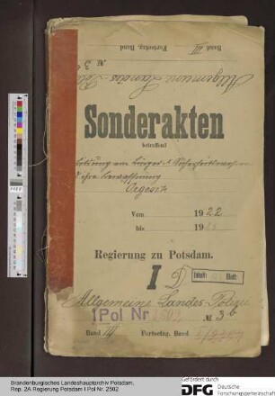 Gründung und Auflösung der Einwohnerwehren. Selbstschutzorganisationen. Organisation Escherich, insbesondere im Kreise Osthavelland
