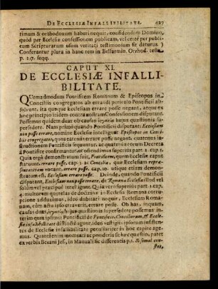 Caput XI. De Ecclesiae Infallibilitate.