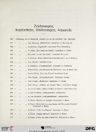 Zeichnungen, Kupferstiche, Radierungen, Aquarelle (Nr. 320-373)