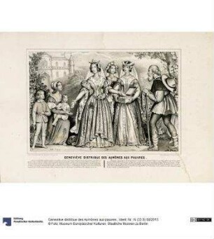 Geneviève distribue des Aumônes aux pauvres.