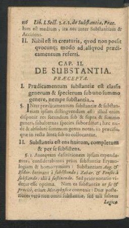 Cap. II. De Substantia.