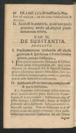 Cap. II. De Substantia.