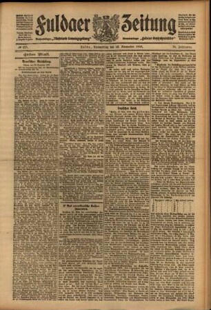 Erste Ausgabe vom Donnerstag, den 26. November 1908.