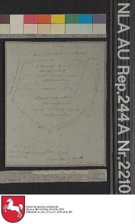 Lage des Gödenser und des Knyphauser Moores in der Nähe von WIESEDE Handzeichnung von Janssen Papier auf Leinen Format 20,5x16,5 M 1:7.000 (ca)