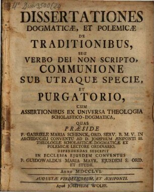Dissertationes de traditionibus