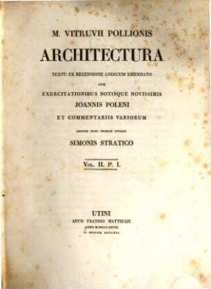M. Vitruvii Pollionis Architectura, 2,1