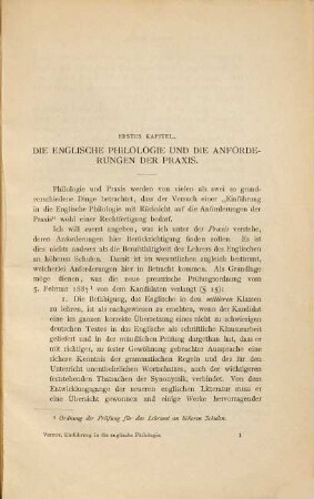 Einführung in das Studium der englischen Philologie mit Rücksicht auf die Anforderungen der Praxis