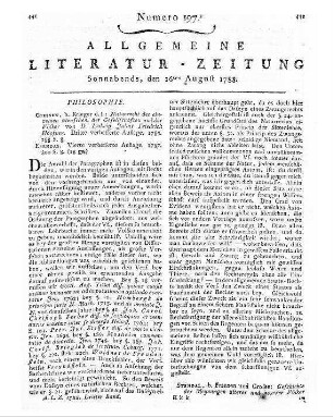 Lindemann, Johann Gottlieb: Geschichte der Meinungen älterer und neuerer Völker, im Stande der Roheit und Cultur, von Gott, Religion, und Priesterthum : nebst einer besondern Religionsgeschichte der Aegypter, Perser, ... - Stendal : Franzen und Grosse Th. 4. - 1787