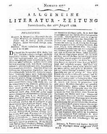 Lindemann, Johann Gottlieb: Geschichte der Meinungen älterer und neuerer Völker, im Stande der Roheit und Cultur, von Gott, Religion, und Priesterthum : nebst einer besondern Religionsgeschichte der Aegypter, Perser, ... - Stendal : Franzen und Grosse Th. 4. - 1787