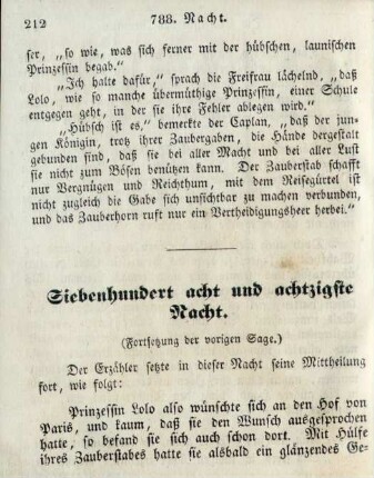 Siebenhundert acht und achtzigste Nacht