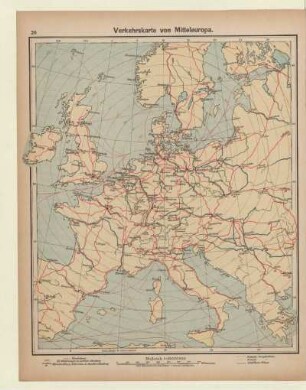 Verkehrskarte von Mitteleuropa