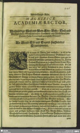 Abdankung : Abdanckungs-Rede