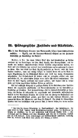Pädagogische Zustände und Rückblicke