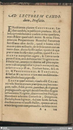 Ad Lectorem Candidum, Praefatio