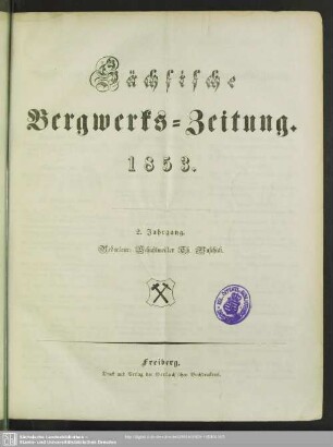 2.1853: Sächsische Bergwerks-Zeitung