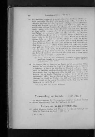 Versammlung zu Lübeck. - 1438 Jun. 9.