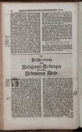 IV. Beschreibung Der Religions-Uebungen Der übrigen Reformierten Kirche