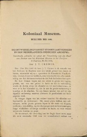 Bulletin van het Koloniaal Museum te Haarlem. 1894, Mai