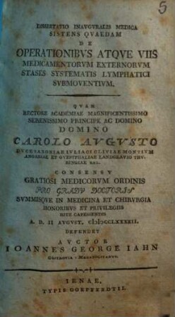 De operationibus atque viis medicamentorum externorum stases systematis lymphatici submoventium