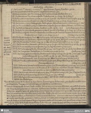 Tabula Generalis accuratam Grammatices Graecae Wellerianae methodum ostendens