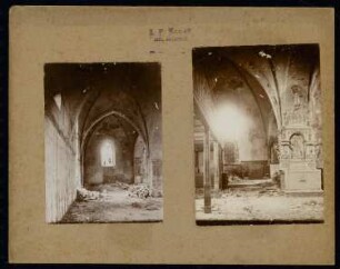 Sankt Nikolaus, Ankum: Blick in die alte Kirche kurz nach dem Brand