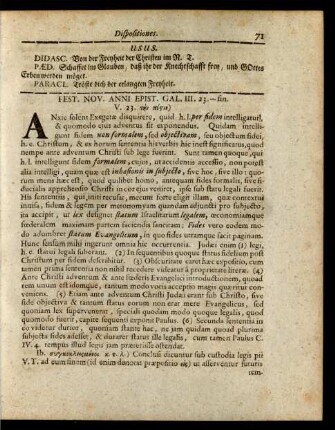 Fest. Nov. Anni Epist. Gal. III. 23.--fin.