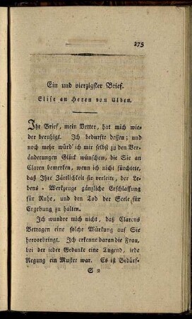 Ein und vierzigster Brief. - Fünf und vierzigster Brief.