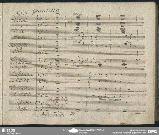 Quintetto: "Qual lamento qual voce"