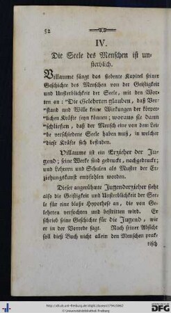 IV. Die Seele des Menschen ist unsterblich.